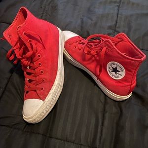 Converse Chuck Taylor II, High Top Men’s Shoes Size 11, Red and White